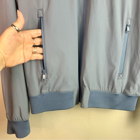 Zara Men’s Lightweight Bomber Jacket Light Blue Sz L - Picture 3 of 10